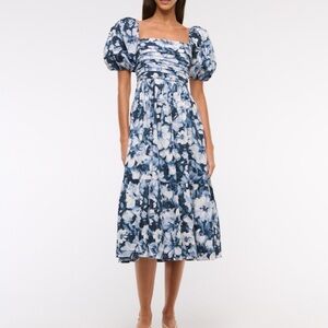 Abercrombie Emerson Puff Sleeve Midi Dress